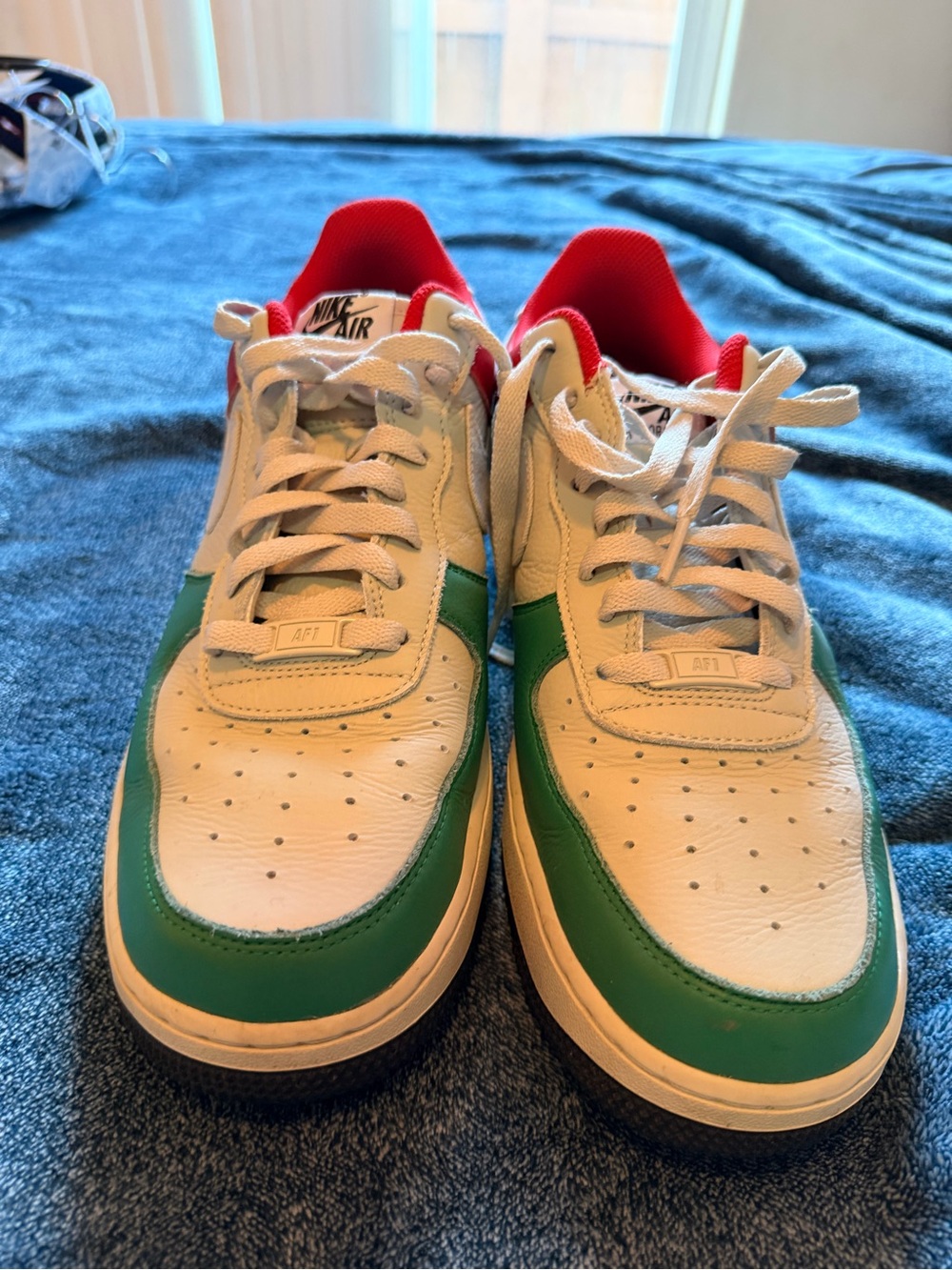 Nike Air Force 1 Low Red White Green Italy Colorway Sneakers - Picture 2 of 3